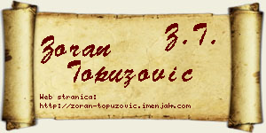 Zoran Topuzović vizit kartica